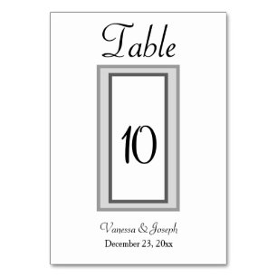 Black White Silver Wedding Table No. Cards