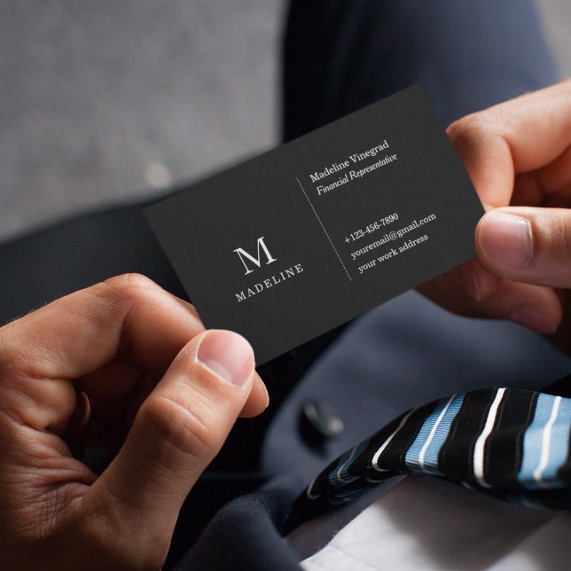 Black & White Simple Basic Minimalist Style Custom Business Card (Creator Uploaded)