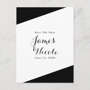 Black & White Simple Chic Elegant Save the Date Announcement Postcard