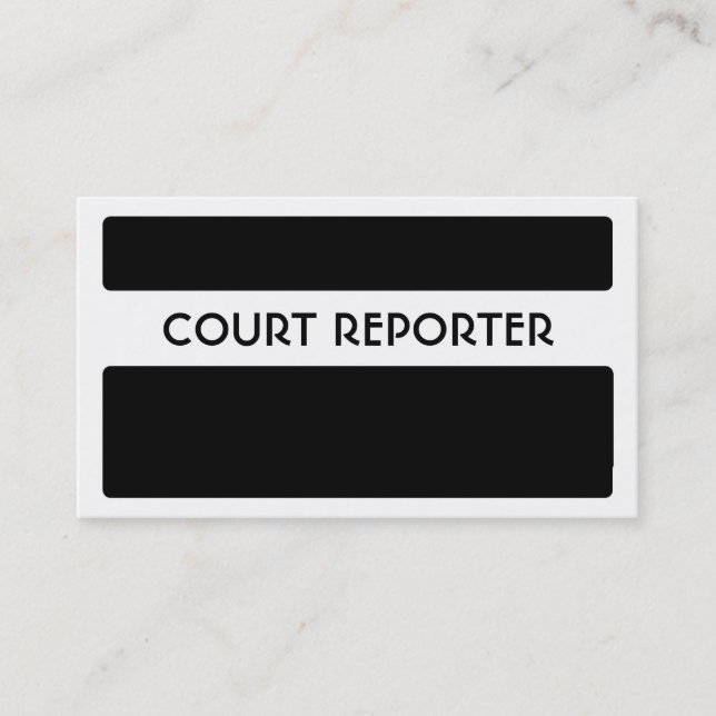 Black white simple court reporter business cards (Front)