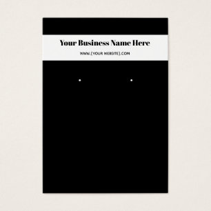Black White Simple Custom Earring Display Card