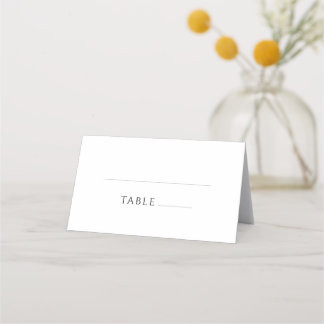 Black & White Simple Elegant Minimal Wedding Place Card