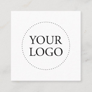 Black & White   Simple Logo & Social Media  Square Business Card