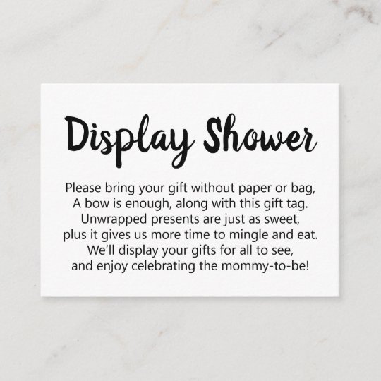 Black & White Simple No Wrap Display Baby Shower Enclosure Card | Zazzle.ca