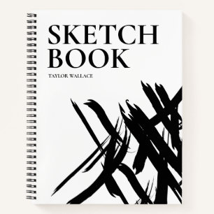 Black White simple Personalized Modern Sketch Book
