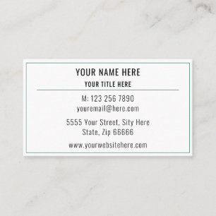 Black White Simple Personalized Your Business Card