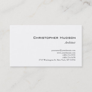 Black White Simple Plain Architect Business Card