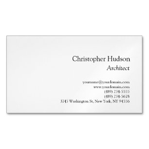 Black White Simple Plain Architect Business Card