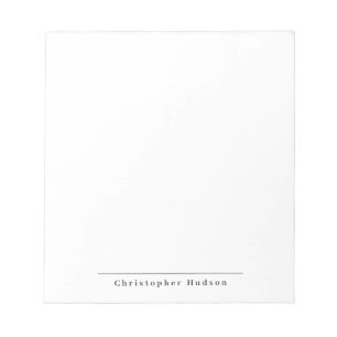 Black White Simple Plain Minimalist Notepad