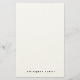 Black White Simple Plain Minimalist Stationery