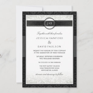 Black & White Simplicity Art Deco Wedding Invite