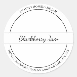 Black & White Sketch Blackberry Jam label