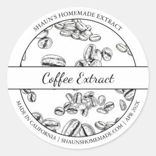Black & White Sketch Coffee Extract label