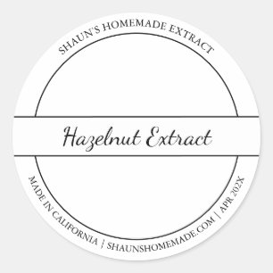 Black & White Sketch Hazelnut Extract label