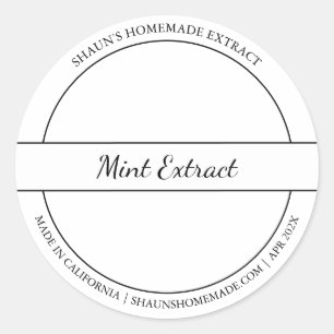 Black & White Sketch Mint Extract label
