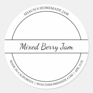 Black & White Sketch Mixed Berry Jam label