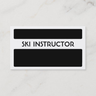 Black white ski instructor business cards