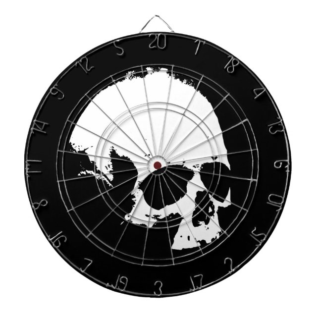 Black & White Skull Dartboard (Front)