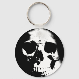 Black & White Skull Keychain