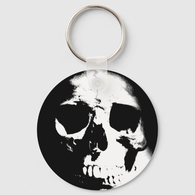 Black & White Skull Keychain (Front)