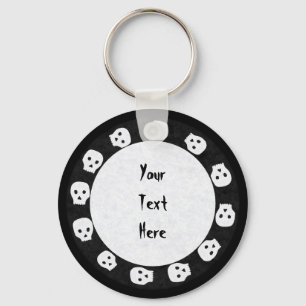 Black-White Skull Keychains