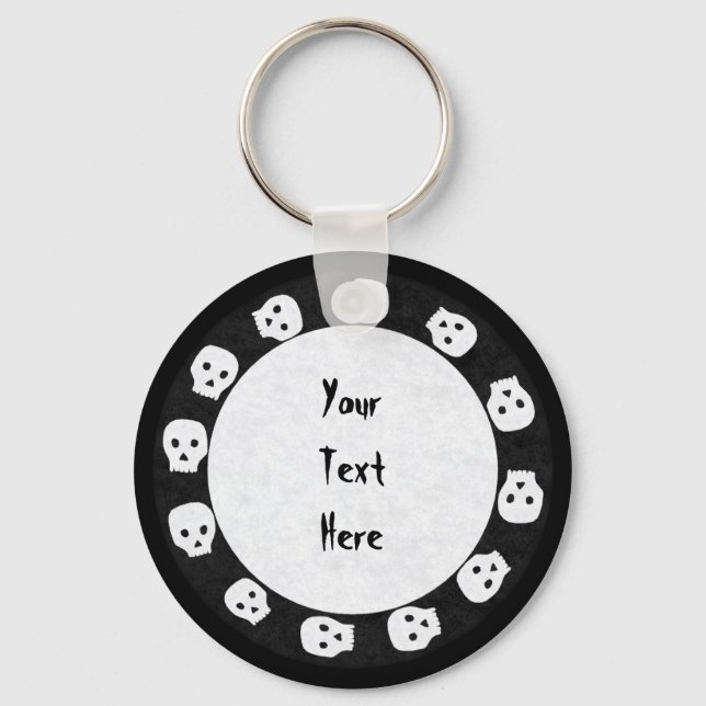 Black-White Skull Keychains (Front)