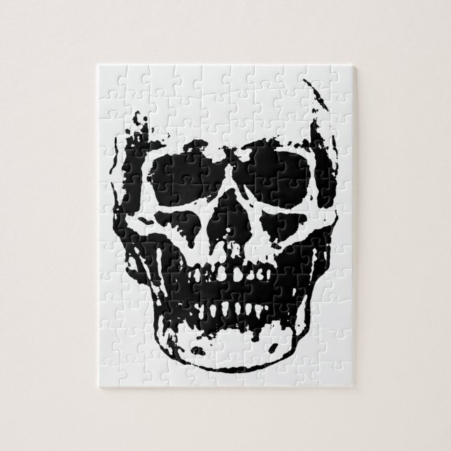 Black White Skull Pop Art Jigsaw Puzzle (Vertical)