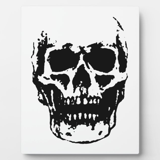 Black White Skull Pop Art Plaque (Front)