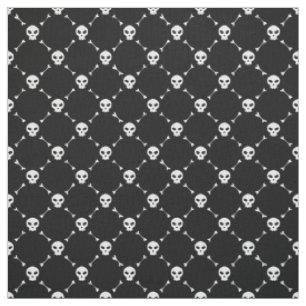 black white skull print fabric