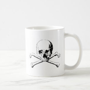 Black & White Skull & the Bones Coffee Mug