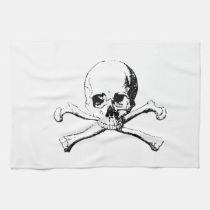 Black & White Skull & the Bones Kitchen Towel