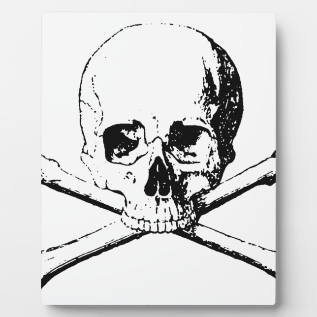 Black & White Skull & the Bones Plaque (Front)