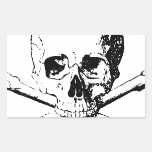 Black & White Skull & the Bones Sticker