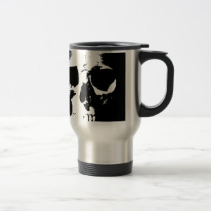 Black & White Skull Travel Mug