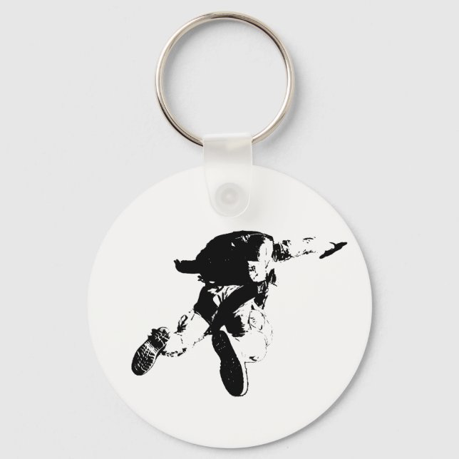 Black & White Skydiving Keychain (Front)