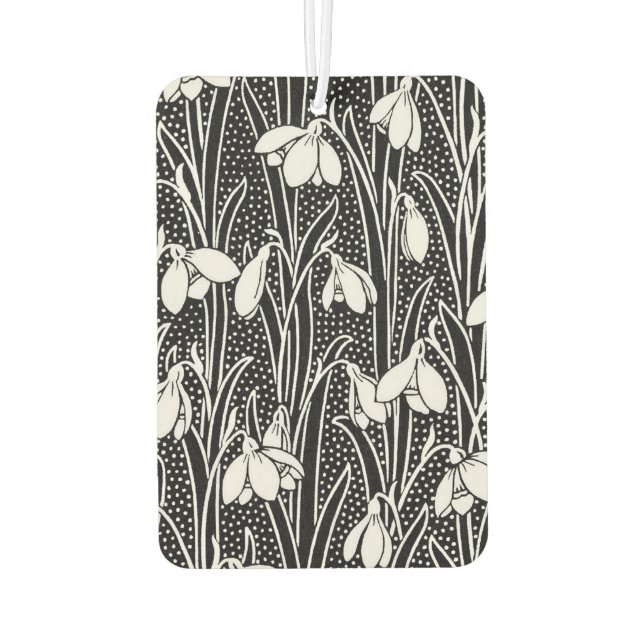 Black & White Snowdrop Pattern  Air Freshener (Back)