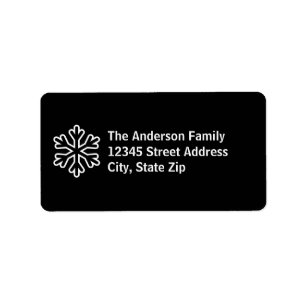 Black & White Snowflake - Address Label