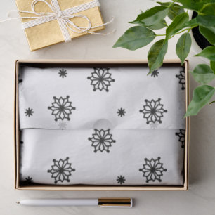 Black & White Snowflake Design Tissue Paper