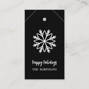 BLACK WHITE SNOWFLAKE DIY CHRISTMAS GIFT TAG