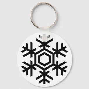 Black & White Snowflake Keychain