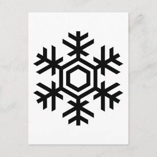 Black & White Snowflake Postcard