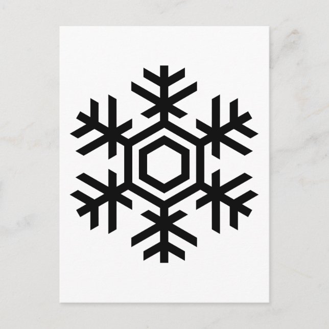 Black & White Snowflake Postcard (Front)
