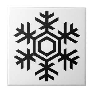 Black & White Snowflake Tile