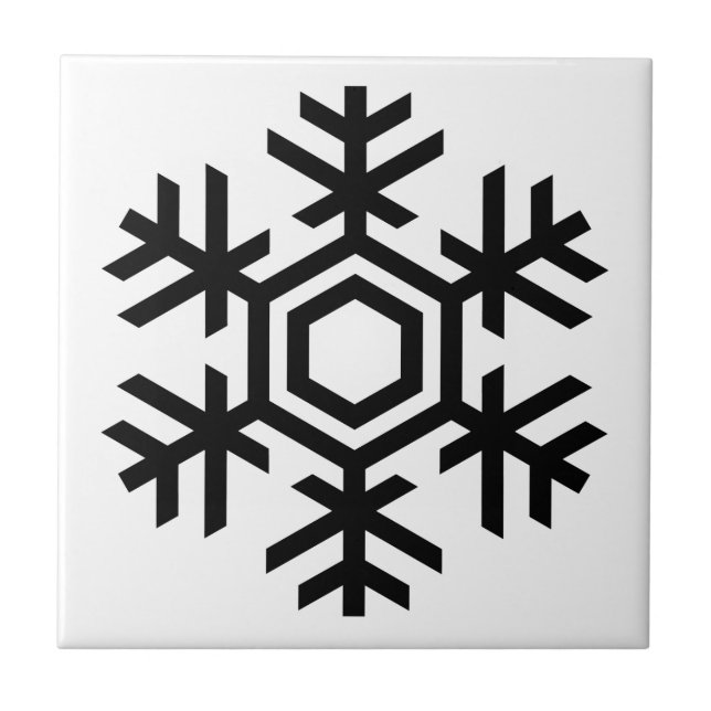Black & White Snowflake Tile (Front)