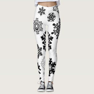 Black & White Snowflakes Leggings
