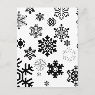 Black & White Snowflakes Postcard
