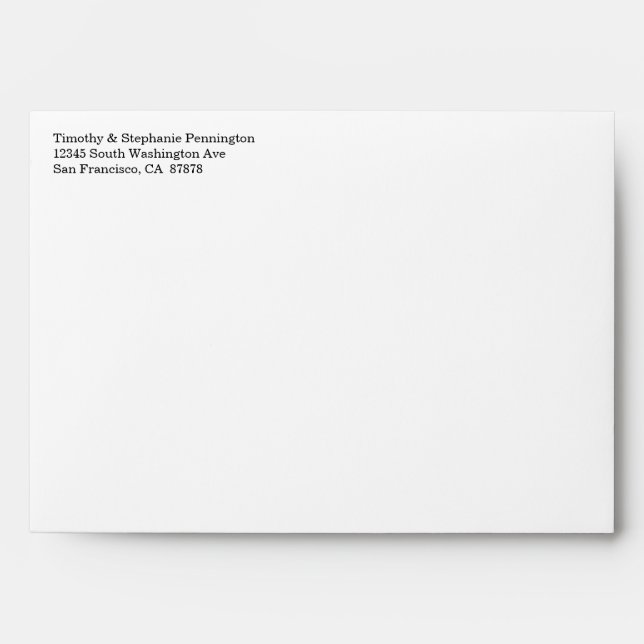 Black + white snowflakes winter wedding envelope (Front)