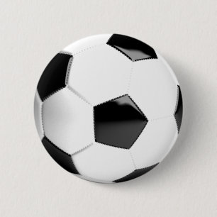 Black & White Soccer Ball 2 Inch Round Button