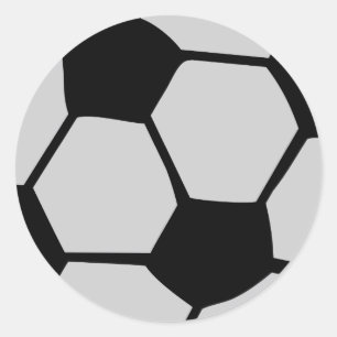 black white soccer ball classic round sticker
