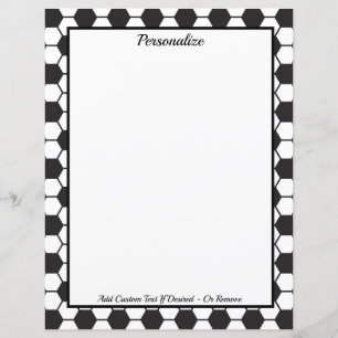 Black White Soccer Ball Pattern Personalize
